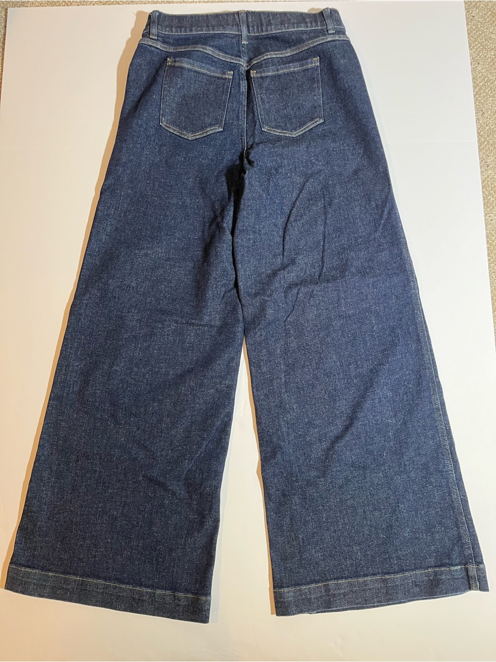 Spanx Wide Leg Jeans Women Large Indigo Dark Wash Pull On Stretch 20547R Boho - Picture 7 of 12
